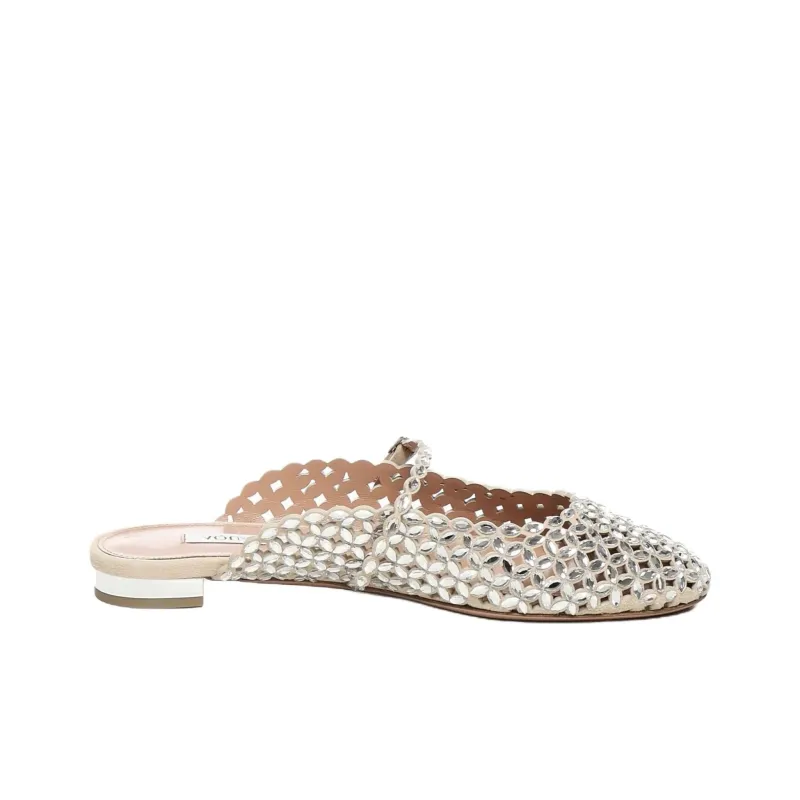 AQUAZZURA Closed Toe Slippers Women's Ecru-1