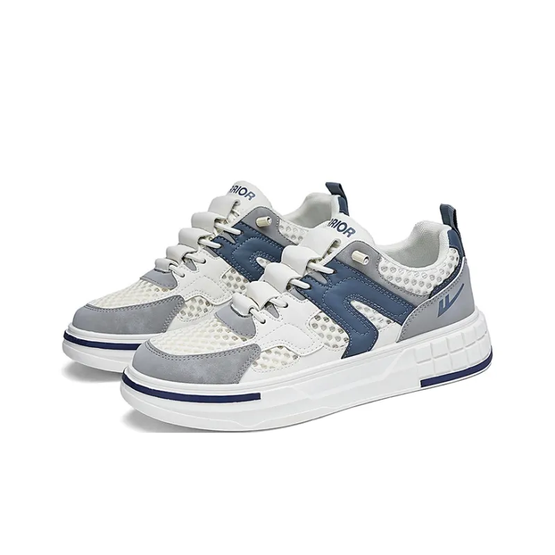 Warrior Skateboard Shoes Men's Beige/Gray/Dark Blue-0
