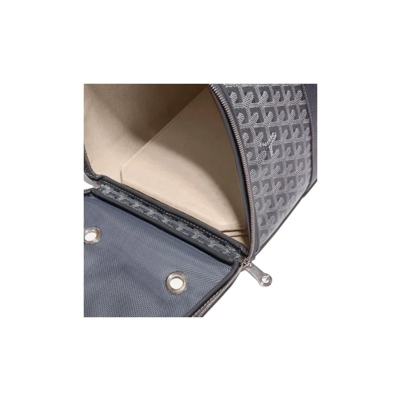 GOYARD VOLTIGEUR Canvas With Calfskin Pet Carrier, On The Go Luggage Bag, Carry on Bag Medium Size Unisex Gray-5
