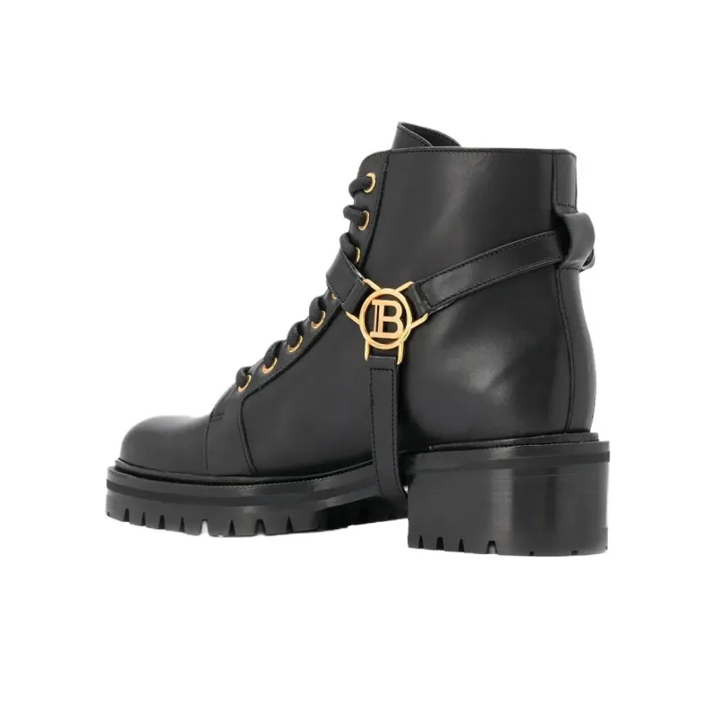 BALMAIN Ranger Ankle Boots 5cm Women's Black-3
