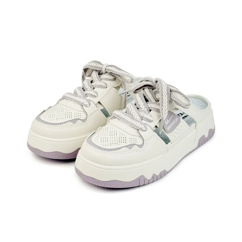 Warrior Quiet Quick Dry Antibacterial Closed Toe Slippers Women's Beige Light Purple-2