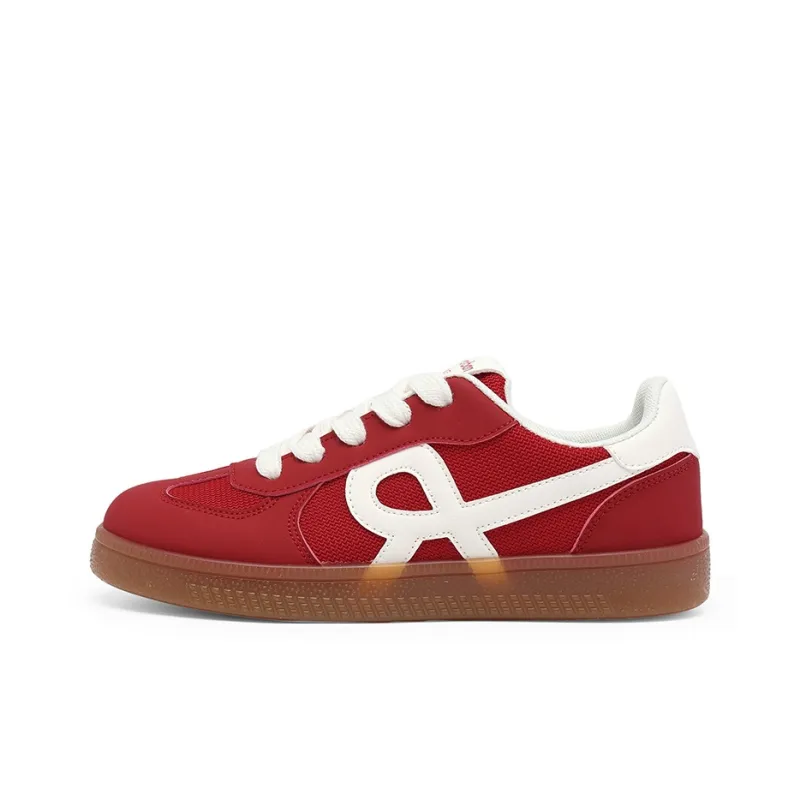 RENBEN Slip Resistant, Abrasion Resistant, Lightweight Low Top Skateboard Shoes Women's Red-0