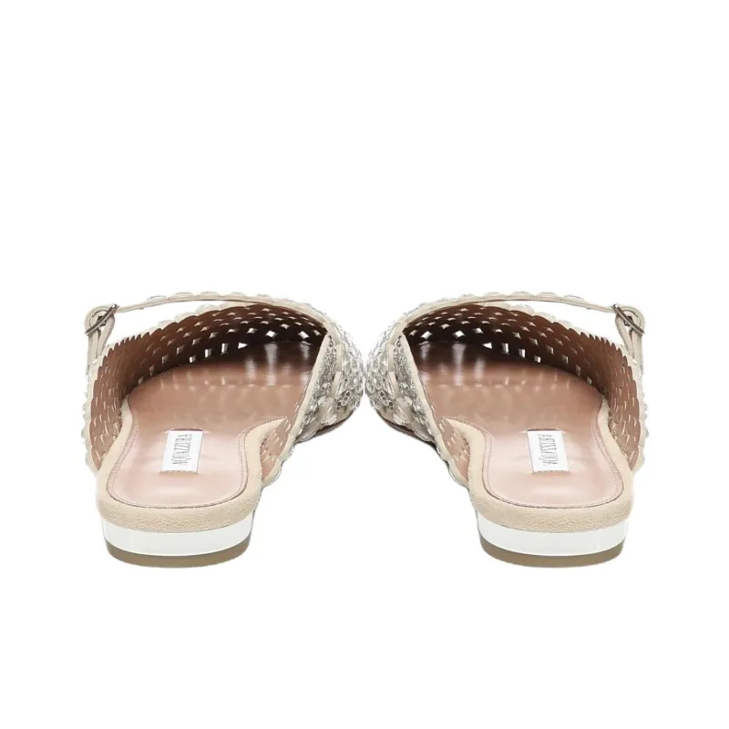 AQUAZZURA Closed Toe Slippers Women's Ecru-3
