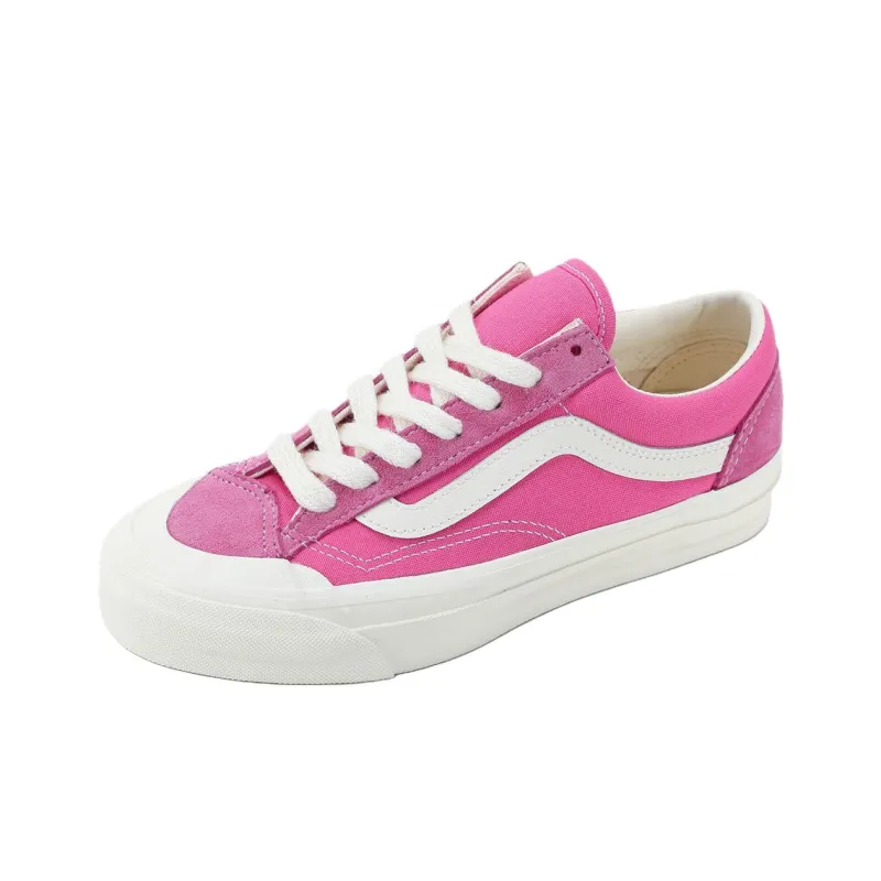 Vans Old Skool Reissue 136 Anti Slip Wear Resistant Low Top Skateboard Shoes Unisex Pink-0