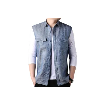PIERRE CARDIN Vests Men Denim Blue