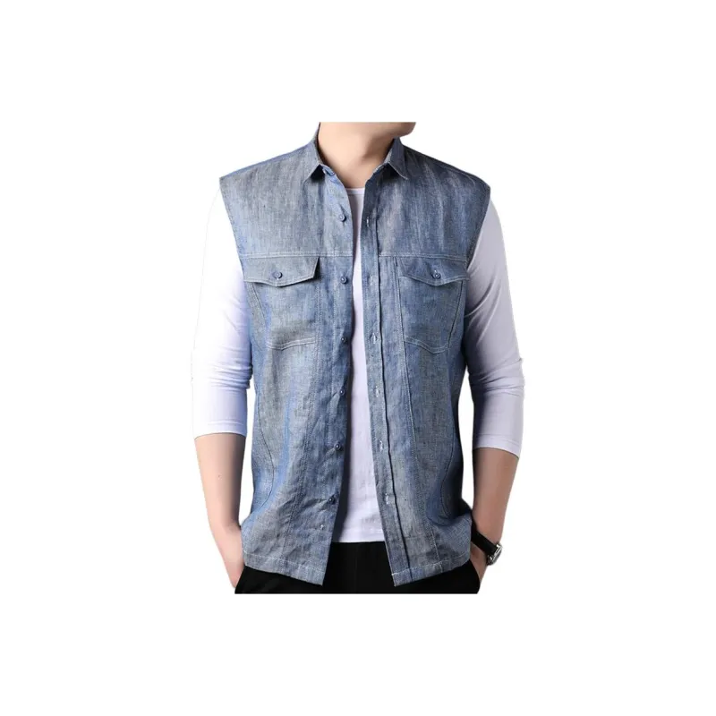 PIERRE CARDIN Vests Men Denim Blue-0