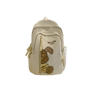 Vack Nylon Backpack Unisex White/Black/Orange Red/Yellow/Green/Brown