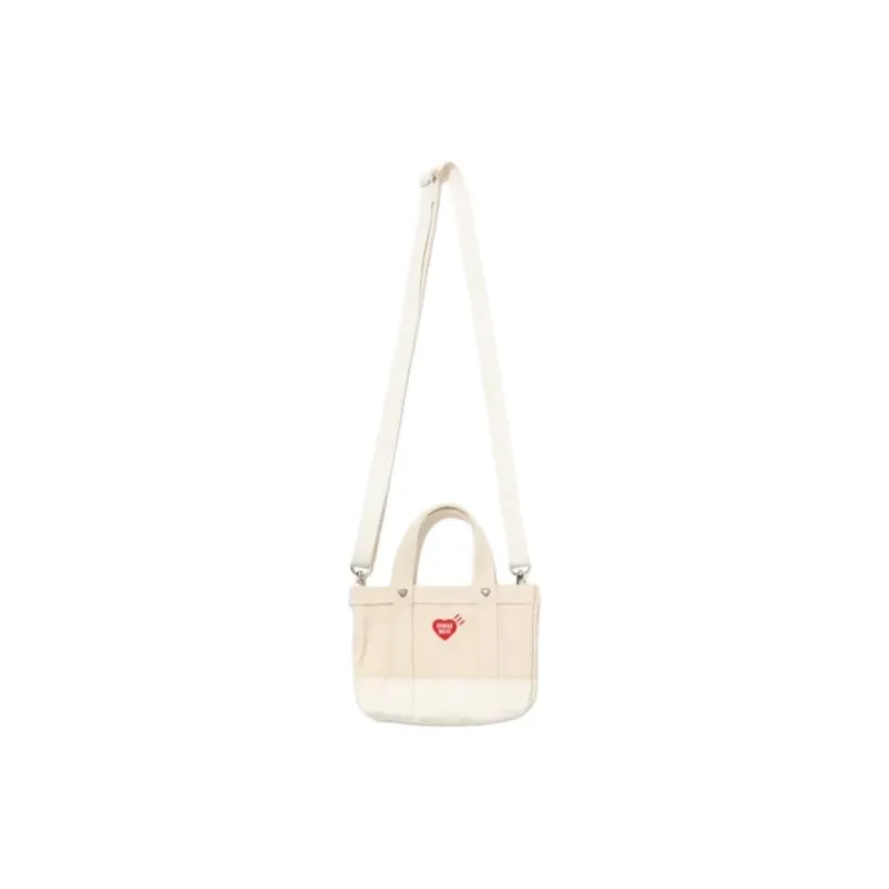 HUMAN MADE Heavy Canvas Mini Shoulder Tote Bag White-8