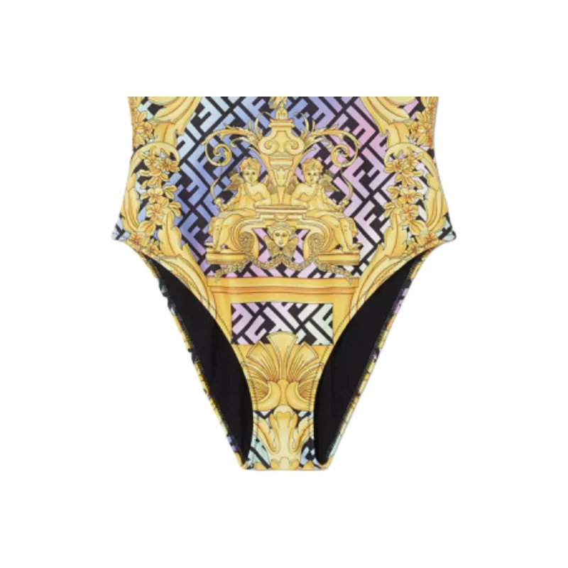 VERSACE x FENDI VERSACE Capsule Collection One piece Swimsuit Women's Yellow-3
