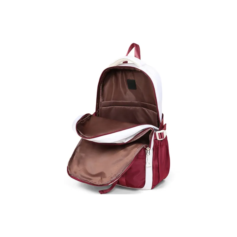 COMELY Fabric Backpack Laptop Bag Regular Unisex Red/Coffee-3