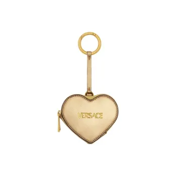 VERSACE Lambskin Coin Purse Women's Gold