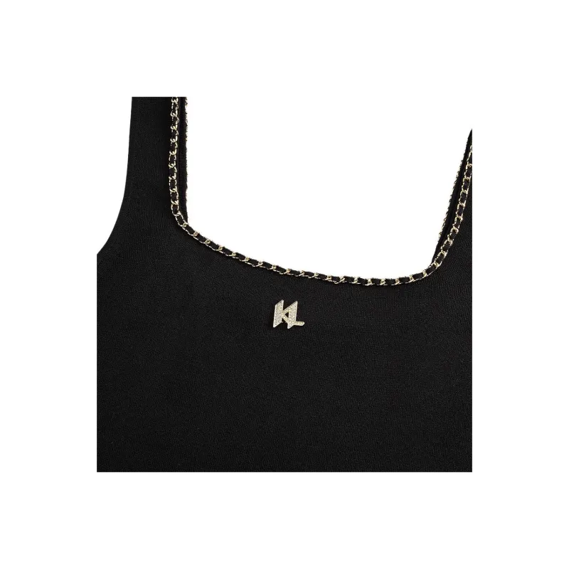 KARL LAGERFELD SS25 Slip Dress Women's Black-2