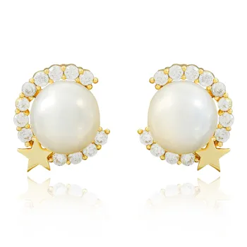 Taste The Color Pearl Stud Earrings Women's