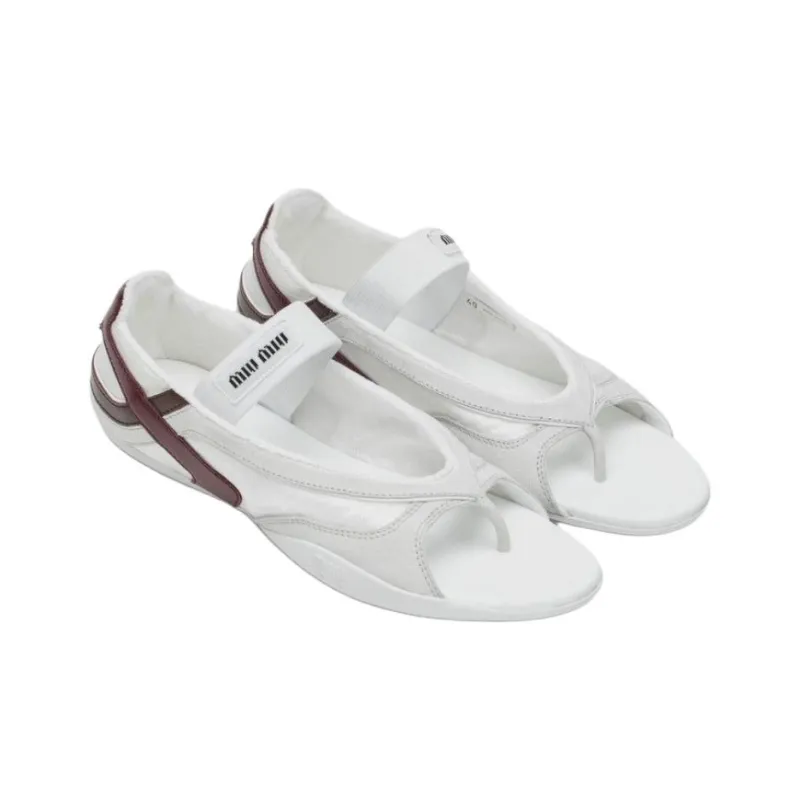 MIU MIU Gymnasium SS25 Spring Summer Collection One Strap Sandals Women's White-2