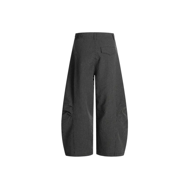 ONITSOP Casual Pants Unisex Black Plaid-2