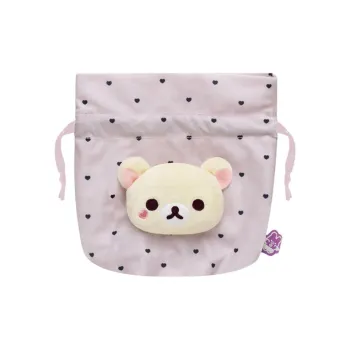 SAN X Polyester Drawstring Bag Clutch Women's Light Purple