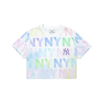 MLB Base Logo Crop Tops Women's White
