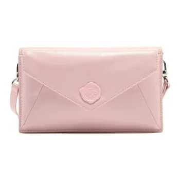 MICOCAH PU Envelope Bag, Clutch Regular Women's Cherry Blossom Pink/Cream White