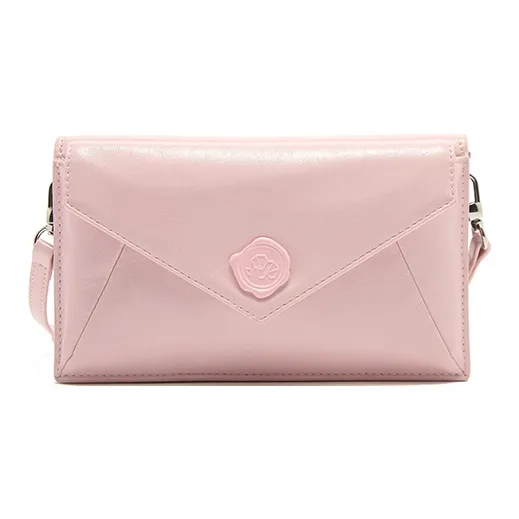 MICOCAH PU Envelope Bag, Clutch Regular Women's Cherry Blossom Pink/Cream White-0