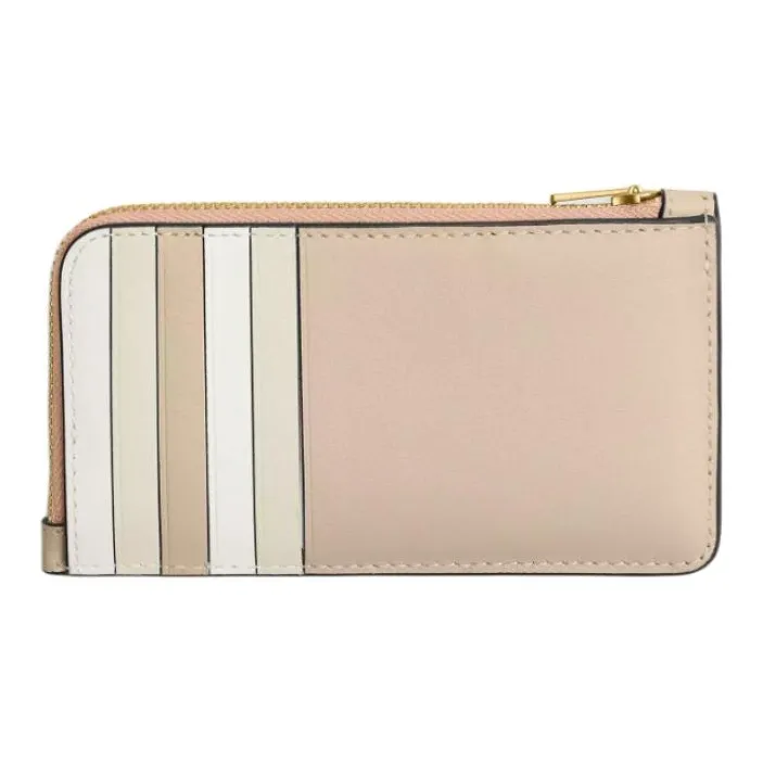 COACH Leather Card Holder Mini Women's Cream-1