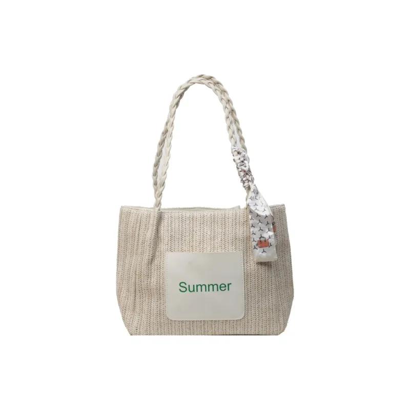 Kewuku Straw Woven Shoulder Bag Unisex Multicolor-0