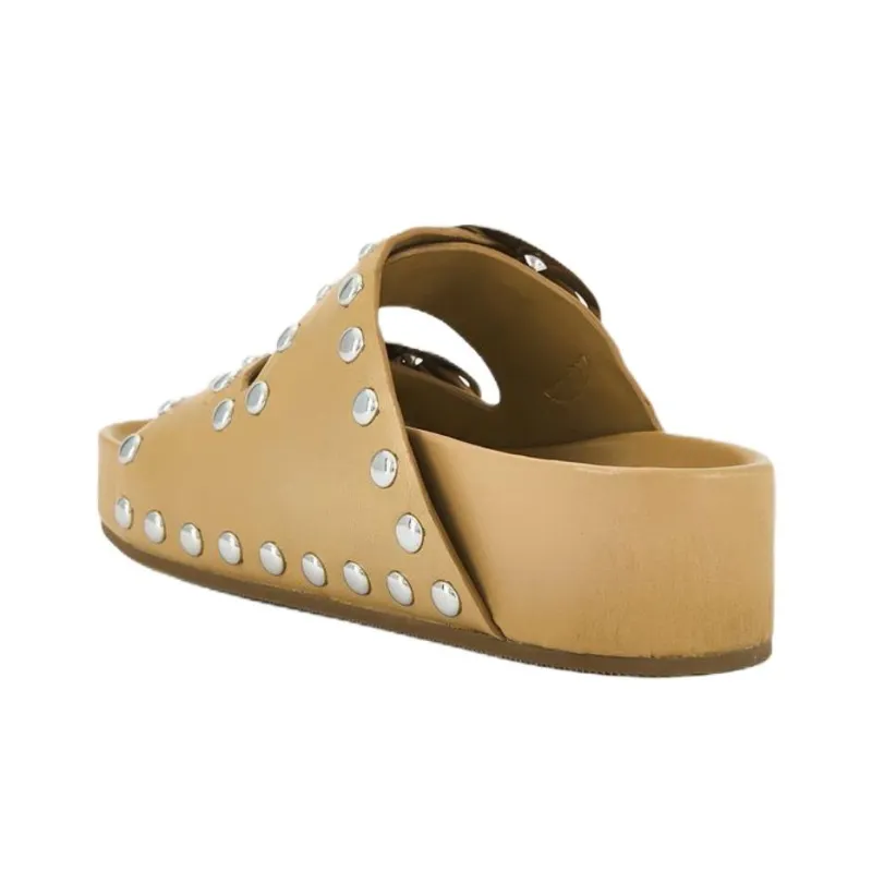 Loeffler Randall Rubber Sole Slide Slippers 4.5cm Women's Khaki-3