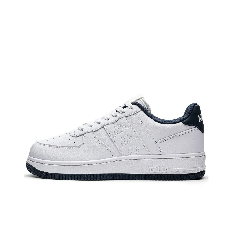 Kappa Coverage Low Top Skateboard Shoes Unisex Classic White Ocean Blue-0