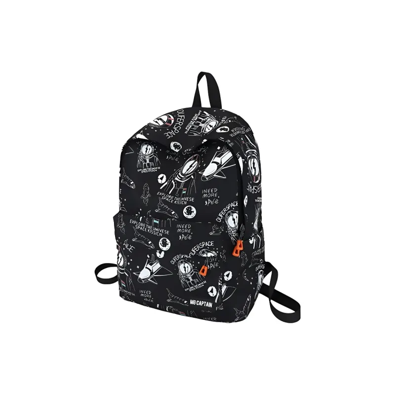 Meow In The Grass Nylon Backpack Unisex White/Black-7