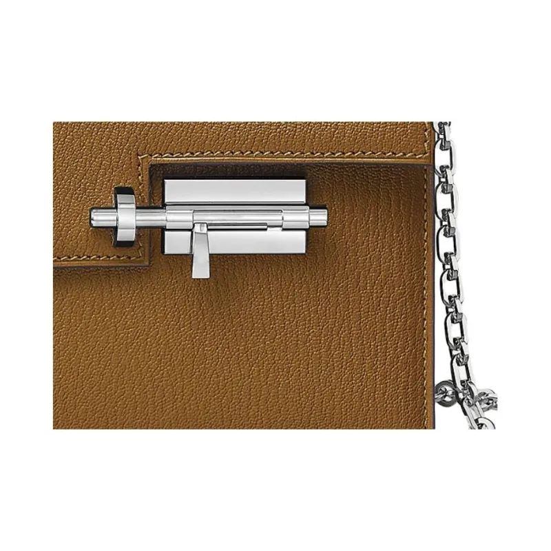 HERMES Verrou Mysore Goat Skin Shoulder Bag Mini Women's 2H Kraft Paper Color-4