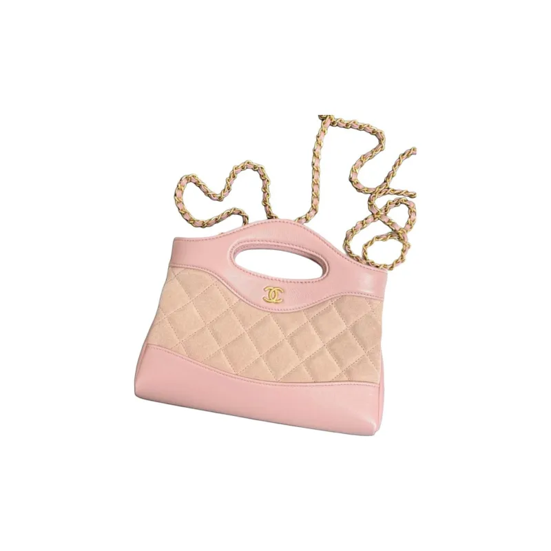 CHANEL Sheepskin Shoulder Bag, Crossbody Bag, Handbag Women's Light Pink-1