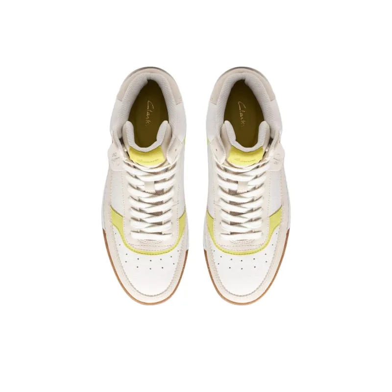 Clarks Craft Court Top High Top Skateboard Shoes Men's White-3