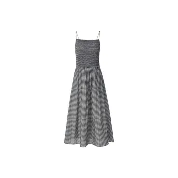 ZHIZHI Slip Dresses Women's Black White Plaid