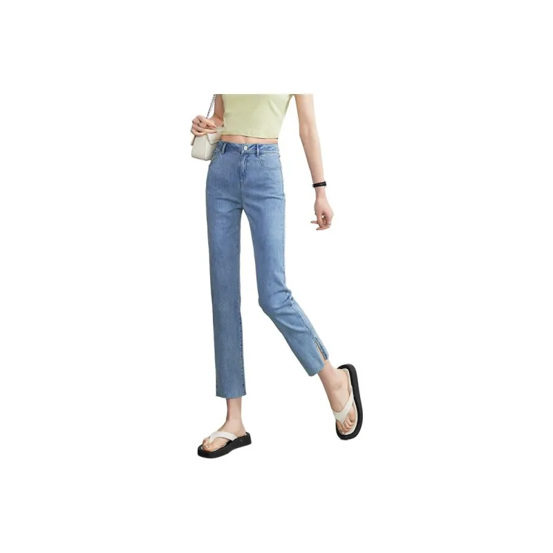 YIYANG Jeans Women's Blue Cool Jade-0