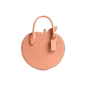 COACH Recycled Tanned Leather Shoulder Bag, Crossbody Bag, Handbag Trumpets Women's Peach