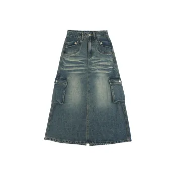YINLEI Denim Long Skirt Women's