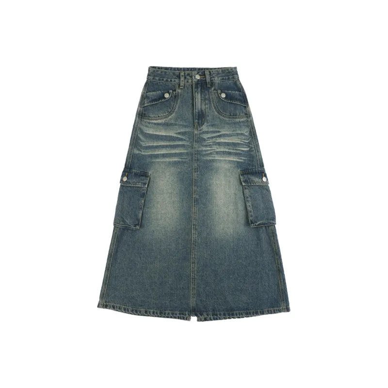 YINLEI Denim Long Skirt Women's-0