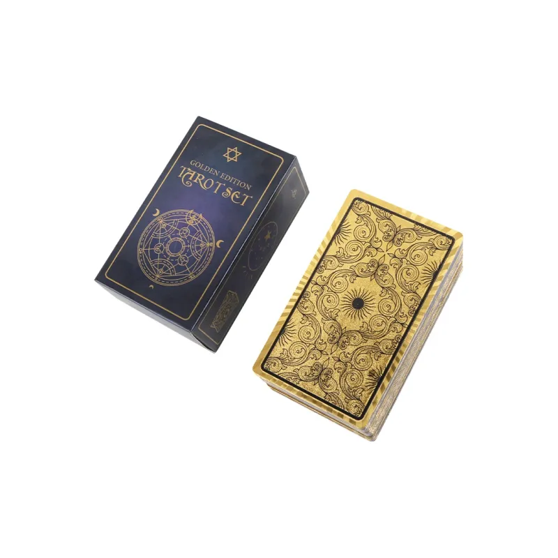 JINBANG Wite Tarot Collection, Gold Foil PVC Waterproof, Tarot Board Games-49