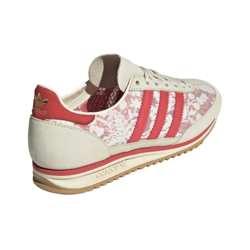 Liberty London x Adidas Originals SL 72 OG Anti Slip Wear Resistant Low Top Casual Shoes Women's Beige Pink-3