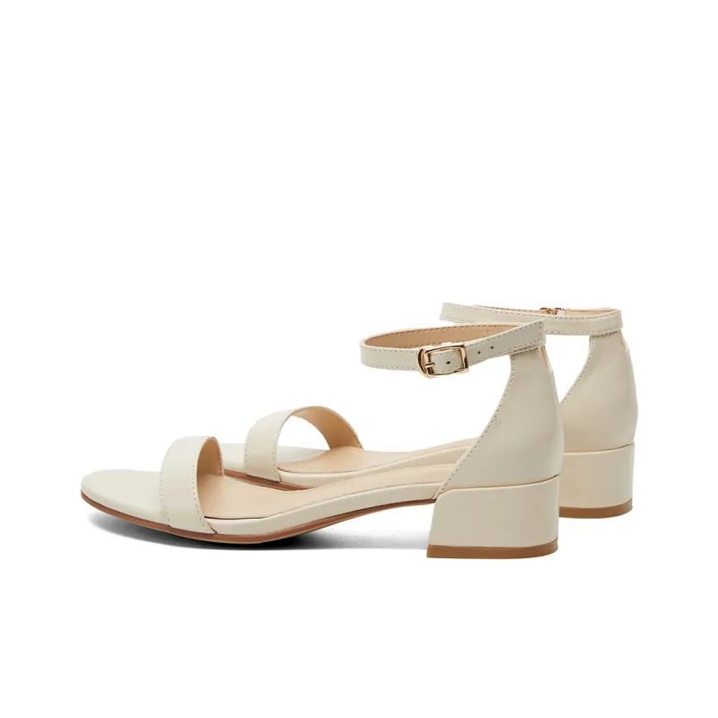 PT'SON One Strap Sandals Women's Cream White-3