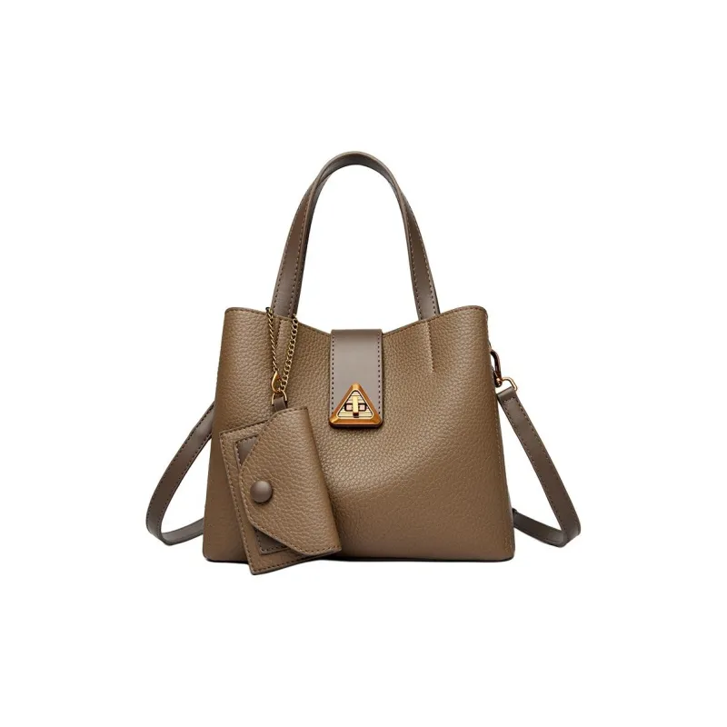Boniu PU One Shoulder Handbag Women's Black/Khaki/Elephant Gray/Wheat Bran Brown-2