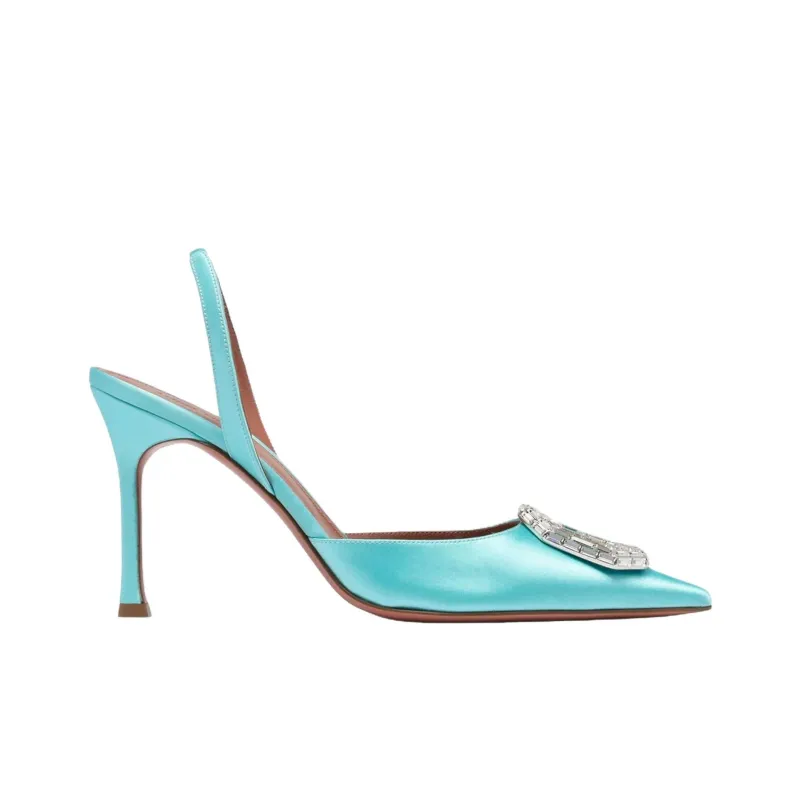 AMINA MUADDI Camelia Slim Heel High Heels 9cm Women's Green-1