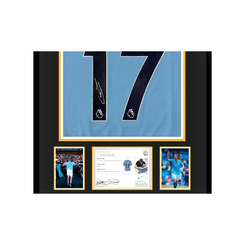 Three For Manchester City Team Jersey Exquisite Mounting, Outer Frame Approx. 65x85cm EM Certificate Unisex-2