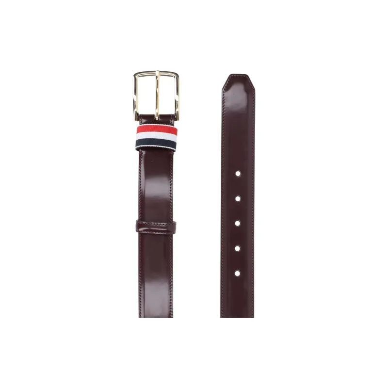 THOM BROWNE· Calfskin Leather Belts Men's Brown Width 3.5CM-1