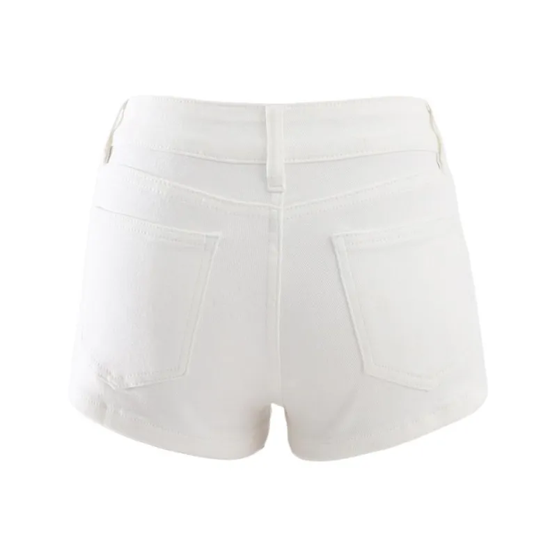 Wen Shan Denim Shorts Women's White-1