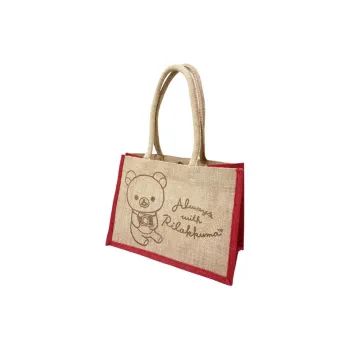 SAN X Jute Tote Bag, Shopping Bag, Handbag Regular Women's Khaki