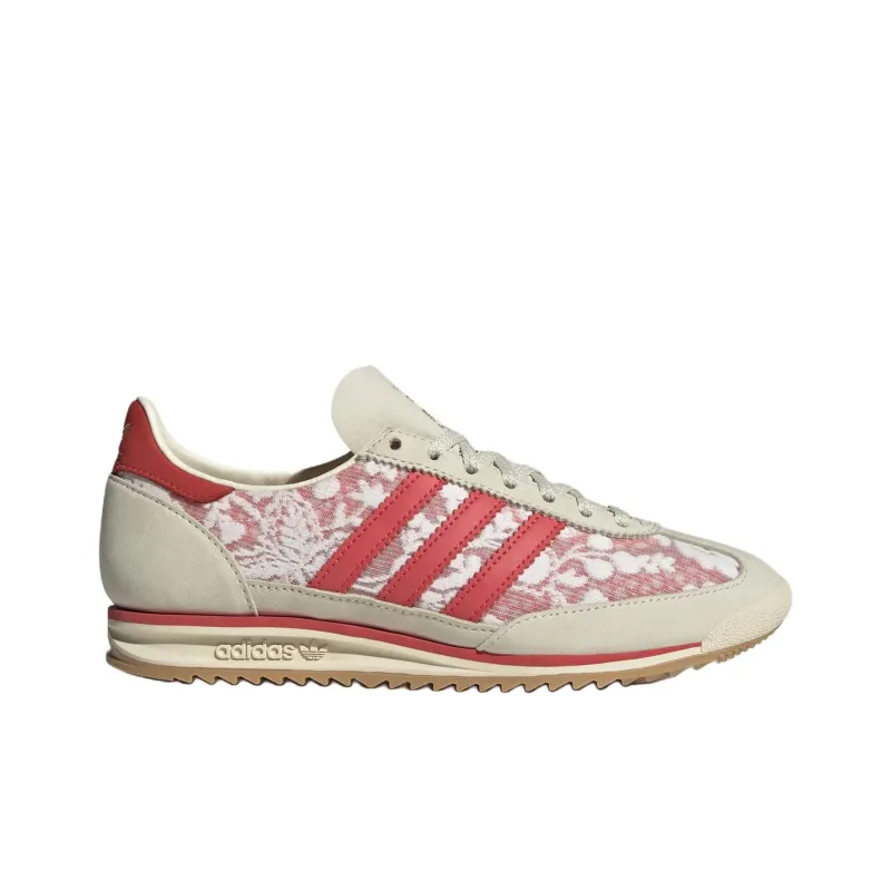 Liberty London x Adidas Originals SL 72 OG Anti Slip Wear Resistant Low Top Casual Shoes Women's Beige Pink-1