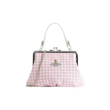 Vivienne Westwood Polyester Shoulder Bag, Crossbody Bag, Handbag Women's Pink Plaid