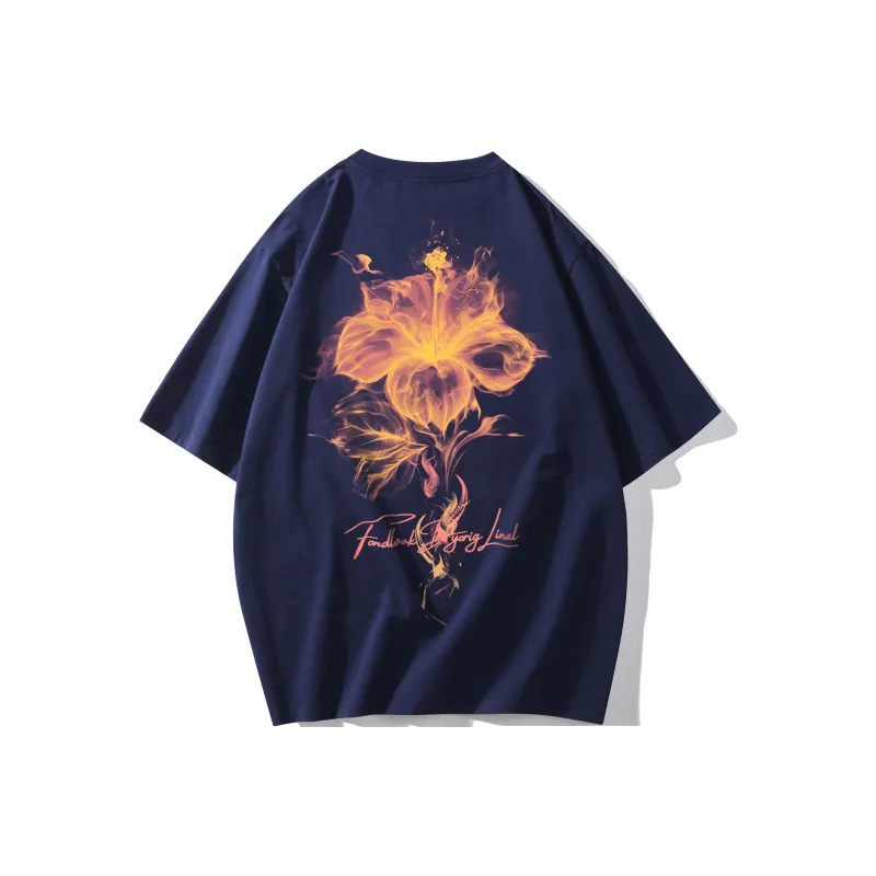 FONDLOOK T Shirts Unisex Navy Blue-0