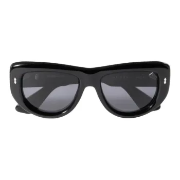 JACQUES MARIE MAGE Acetate Irregular Shape Sunglasses Unisex Black