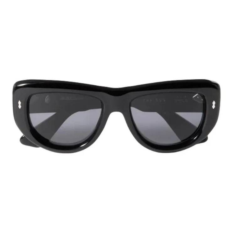 JACQUES MARIE MAGE Acetate Irregular Shape Sunglasses Unisex Black-0